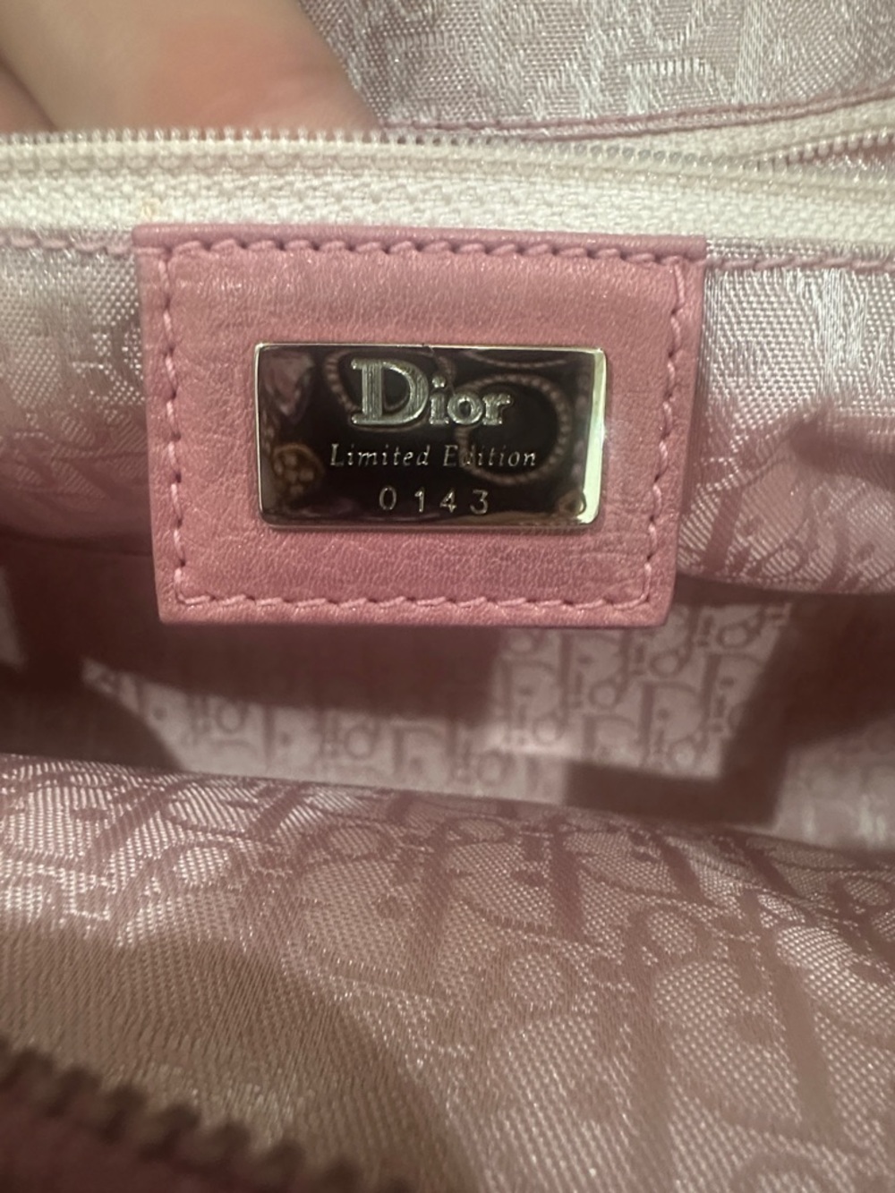 RARE DIOR limited edition CD logo Pink Leather w/ Butterfly diamond Pearl Charms - Picture 10 of 12